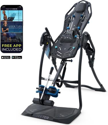 Інверсійний стіл Teeter FitSpine LX9: полегшення болю в спині, зручна фіксація щиколоток, сертифікат FDA (чорний)