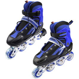 Дитячі ролики-кольоротки, регульовані, 3-в-1, для дівчаток та хлопчиків, розмір 31-38, блакитні