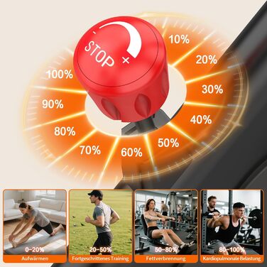 Велотренажер HXD-ERGO з регульованим магнітним опором, кардіотренування, фітнес-велосипед, 150 кг, чорний та червоний