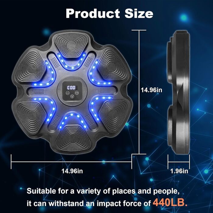 Музична бокс-машина преміум-класу з боксерськими рукавичками, Bluetooth з LED-підсвічуванням, для дому, чорна