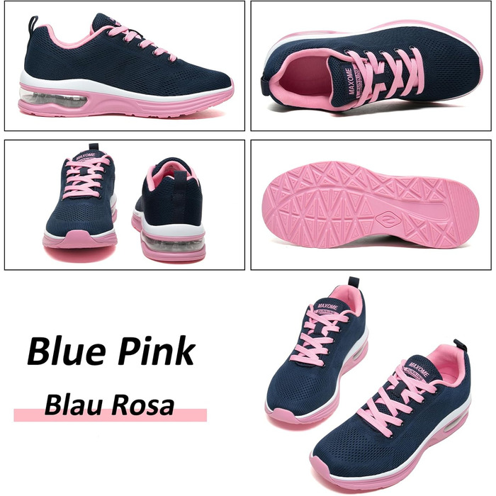 Жіночі кросівки для фітнесу та бігу Laufschuhe синьо-рожеві з амортизацією та підтримкою стопи (36 EU)
