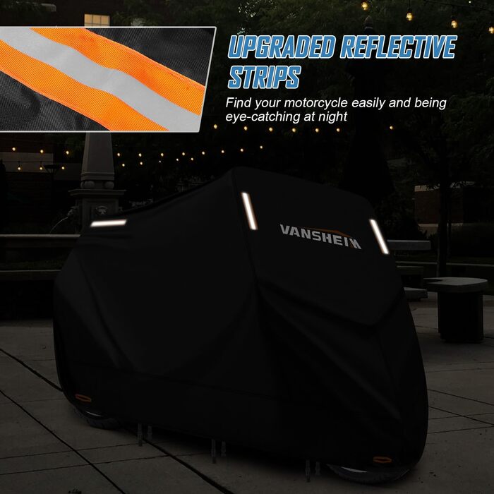 Водонепроникний чохол для мотоцикла VANSHEIM 220x105x125 см, 420D Oxford, зимовий, для скутера/моторолера
