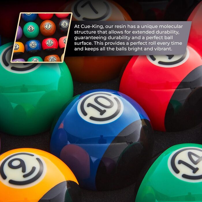 Преміум-набір для більярду: чорні кульки для більярду, клас AA+, 5,1 см, стандартний розмір UK, набір з кульками для більярду з позначками, для більярдного столу
