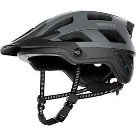 Велосипедний шолом Sena M1 EVO з Bluetooth-інтеркомом, підключенням до смартфона, музикою, GPS і дзвінками, розмір L, матовий сірий