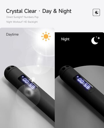 Розумна скакалка ACHDOFITS зі сталевим тросом та LED-дисплеєм для підрахунку калорій, стрибків та часу, регульована, чорна — для фітнесу та тренувань чоловіків і жінок