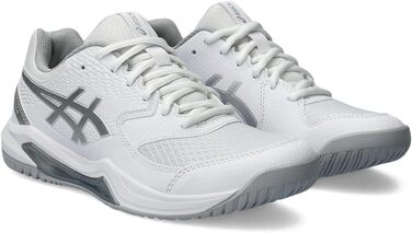 Жіночі тенісні кросівки ASICS Dedicate 8, білі з сріблястими елементами, розмір 37 EU