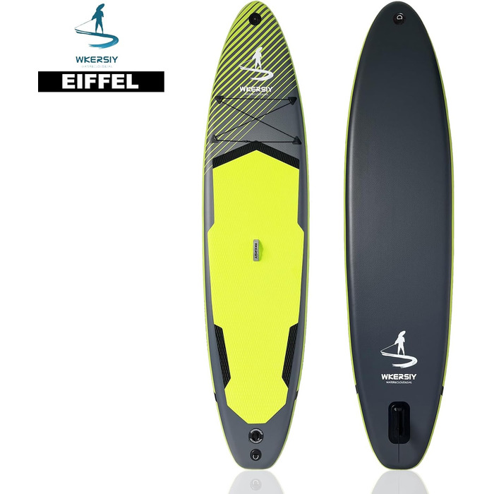 Надувний SUP Борд Allround 335см – Стабільний комплект Stand Up Paddle Board для початківців та професіоналів – Яскраве веслувальне дошка для йоги, риболовлі та відпочинку (Чорний)