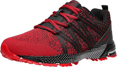 Чоловічі кросівки ASHION для спорту та бігу. Легкі, дихаючі, червоно-чорні, 40 EU