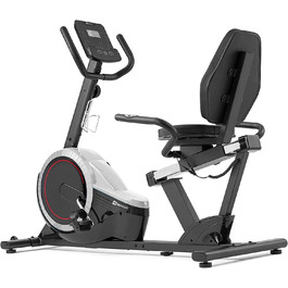 Горизонтальний велотренажер Hop-Sport HS-060L, 15 кг маховик, 8 рівнів навантаження, датчики пульсу, для літніх людей, до 130 кг, сріблястий