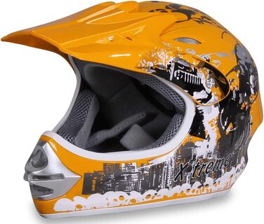 Мотошолом Actionbikes Motors X-Treme для дітей: захист під час катання на мотоциклі, квадроциклі та кросбайку (зелений, XXL, жовтий)