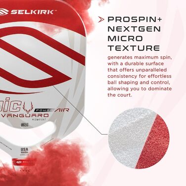 Преміальна карбонова ракетка для піклболу Selkirk Vanguard Power Air з технологією 360 Proto Molding та FlexFoam, максимальна потужність і контроль