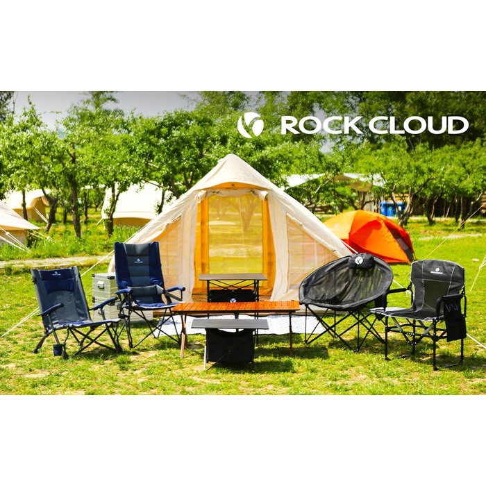 Складний кемпінговий стіл Rock Cloud з алюмінію, на 4-6 осіб, для пікніка, тераси, барбекю 122x61 см, з текстурою дерева