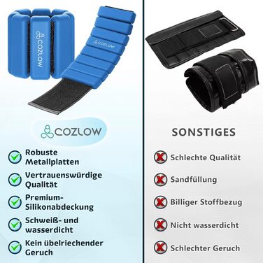 Обтяжувачі для зап'ясть та щиколоток Cozlow — фітнес-браслети для чоловіків та жінок
