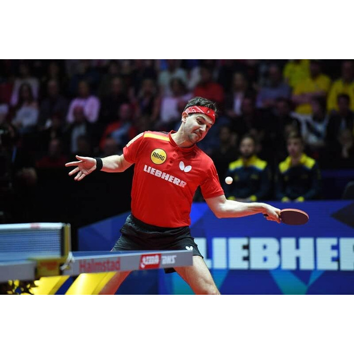 Ракетка для настільного тенісу Butterfly Timo Boll Carbon, червоний/чорний/жовтий, 170 г