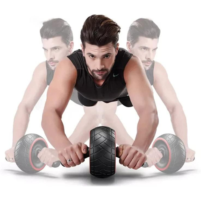 Ролер для пресу Retoo, тренажер для живота, чорний. Силове тренування вдома та в спортзалі