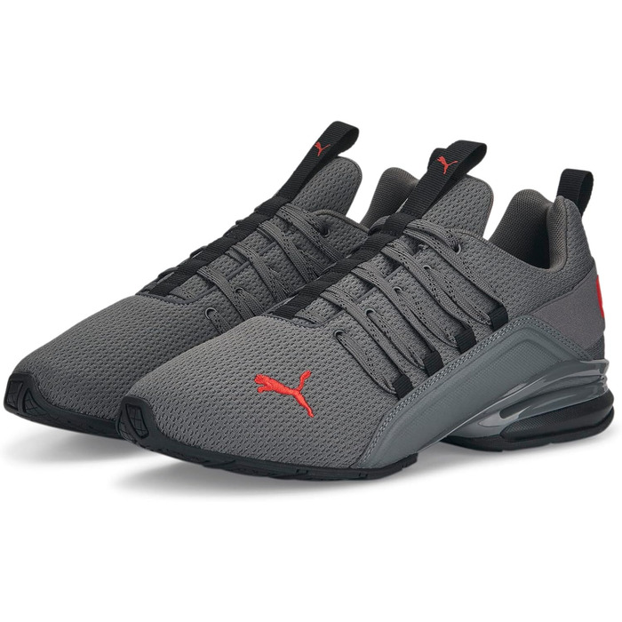 Кросівки PUMA Axelion Refresh для чоловіків, 44 розмір, чорний, сірий, червоний
