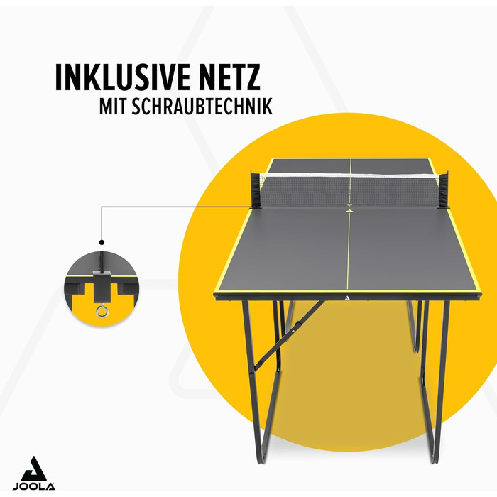 Стіл для пінг-понгу JOOLA Midsize, для відпочинку, з сіткою, сірий (темний)