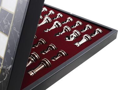 Персоналізоване велике шахове набір Antochia Crafts з коробкою, персоналізованою дошкою та металевими фігурами – подарунок для сина, чоловіка, батька на день народження, річницю, Різдво (36 см)