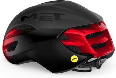 Велошолом MET Manta MIPS чорний/червоний, аеродинамічний, захист голови