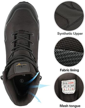 Чоловічі трекінгові черевики NORTIV 8, водонепроникні, для хайкінгу (44 EU, Коричневий)