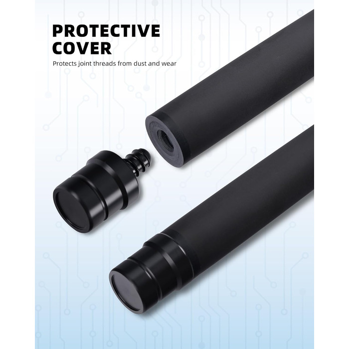 Карбоновий шафт для більярдного кия KONLLEN BlackShaft Radial 11.5 мм, Low Deflection, Pro-Taper, поміранчева накладка, з'єднання 3/8×8 або Uni-Loc, 74 см