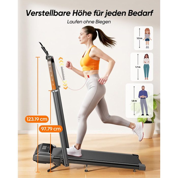 Біговий доріжка для дому з нахилом 5 в 1, 12% нахил, 2.5HP, складана, для дому та офісу, LED-дисплей, до 136 кг, без встановлення (чорно-біла, 137.01*71.81*13.00 см)