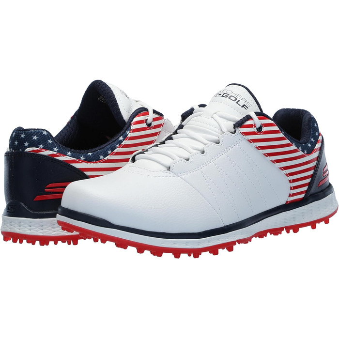 Жіночі гольф-кросівки Skechers Go Pivot Spikeless - білий, темно-синій, червоний (37 EU)