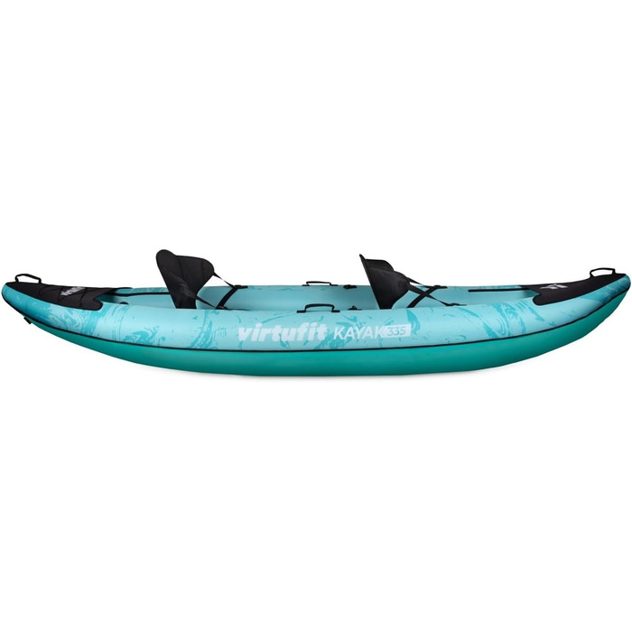 Надувний каяк VirtuFit Kajak 335 для 2-3 осіб – стабільна конструкція, комплект з сидіннями та веслами – для моря, річки та озера – 335 см, блакитний
