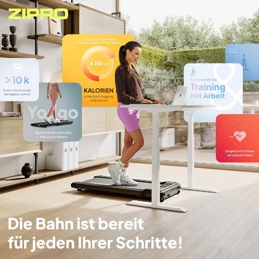 Електрична бігова доріжка ZIPRO YOUGO для дому, складна, компактна, для ходьби і бігу, під стіл, швидкість 1-6 км/год, до 110 кг, з пультом і LED-дисплеєм