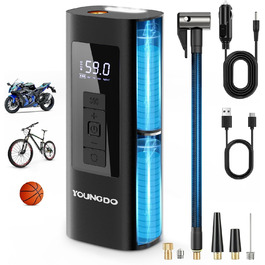 Електричний компресор-насос YOUNGDO 6000mAh, 150 PSI для велосипеда, авто, мотоцикла, м'ячів