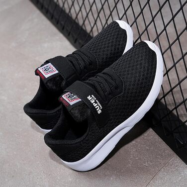 Дитячі кросівки з світлою підошвою - зручні та легкі спортивні кросівки для хлопчиків та дівчаток, розмір 39 EU, чорний колір