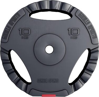 Диски для гантелей GORILLA SPORTS, набір і окремо, 1,25-30 кг, полімер, 30/31 мм, Tri-Grip