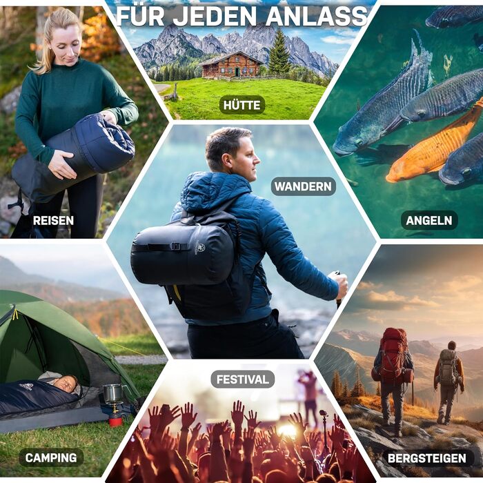 Спальний мішок 3 сезони та літній ультралегкий [750г/1500г] | Намету мішковидний спальний мішок | компактний | для кемпінгу, подорожей, гірських походів | літній спальний мішок блакитний 750г