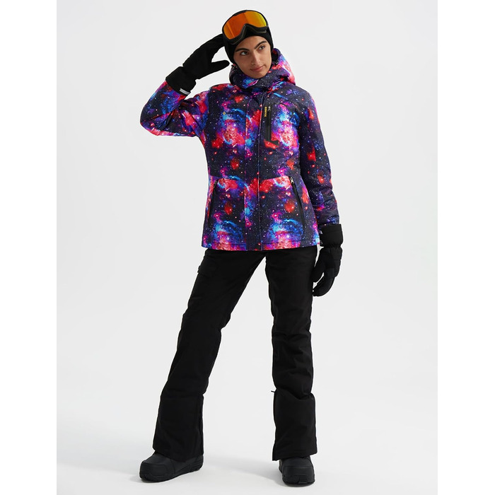 Жіноча гірськолижна куртка GEMYSE, водонепроникна, тепла, вітронепроникна, зимова, куртка-мантія, колір морської хвилі, розмір M