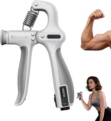 Тренування сили хвата з електронним лічильником, ручний тренажер для підйому рук, регульований опір 5-60 кг. Ідеально для розвитку м'язів.