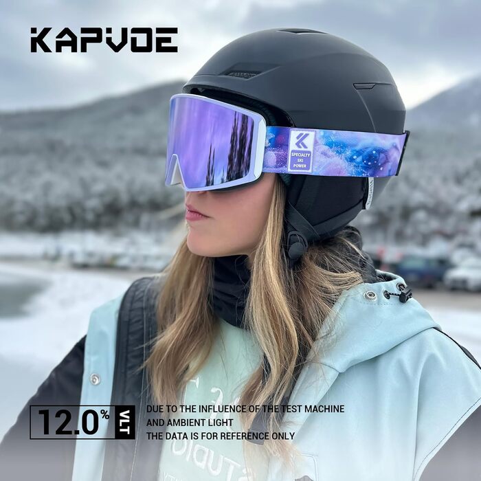 Лижна маска KAPVOE для окулярів OTG, унісекс, магнітна, захист UV, антифог, для сноуборду та катання на лижах