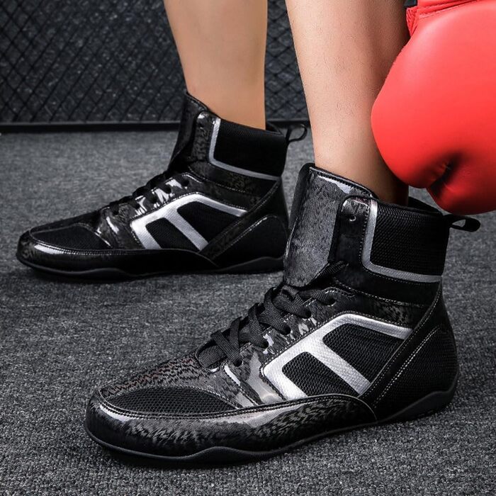 Боксерські рукавички для чоловіків та жінок, чорні, розмір 41 EU, професійні, з неслизькою гумовою підошвою