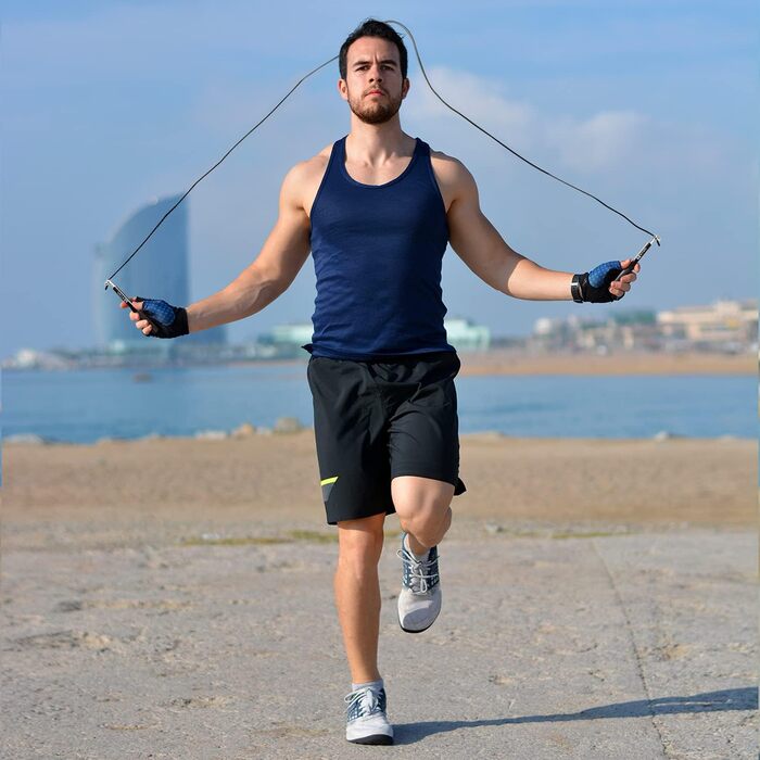 Скакалка Springseil AsVIVA JR2: німецька якість, регульована довжина, подвійні кулькові підшипники, для крос-тренінгу та силових тренувань