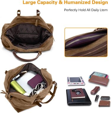 Спортивна сумка-дорожня FANDARE для подорожей та кемпінгу, багатофункціональна сумка-вікенд з канвасу, армійський зелений