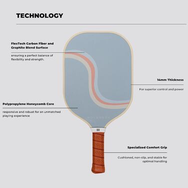 Плече Пікбол Holbrook Performance з карбону, графітове покриття, Polypropylen, Day N' Night (з відмоткою)