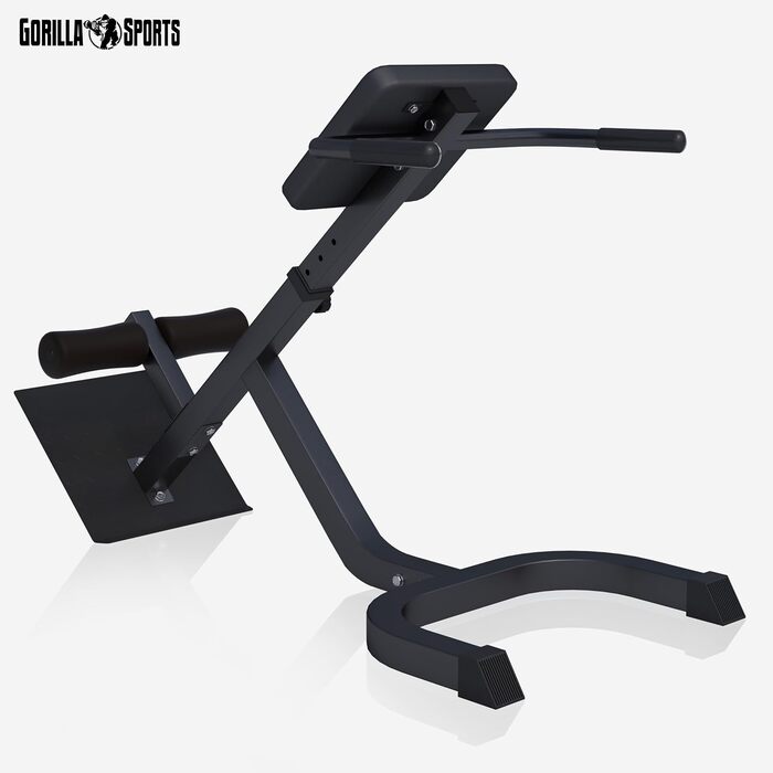 Рюкзак-тренажер GORILLA SPORTS® - 5-позиційний, до 120 кг, з фіксацією ніг, чорний. Тренажер для спини, гіперрозгинання, прес, для дому