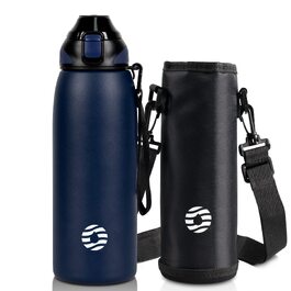 Термобутилька FJbottle з нержавіючої сталі 800 мл, герметична спортивна пляшка для води, школи та фітнесу, BPA-free, темно-синя