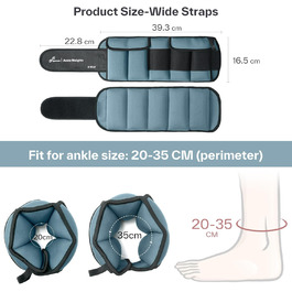 Нагрудники Sportneer з регульованою вагою 0,9-4,5 кг (на кісточку) / 1,8-9 кг (на пару), вантажні манжети для ніг та рук, армійний зелений (блакитно-сірий)