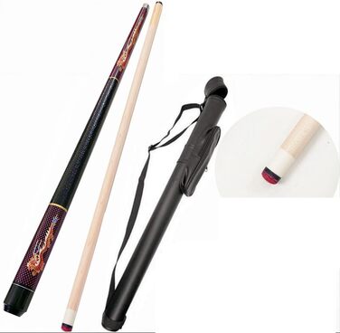 Більярдний кий YRU 145 см, наконечник 13 мм, ручна робота, горіх, американський пул, з чохлом (#2)