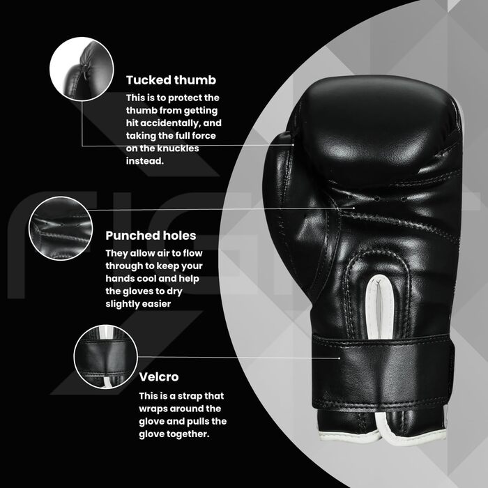 FightX Боксерські рукавички для MMA, тренувань і спарингів, легкі та важкі, для чоловіків і жінок, чорні