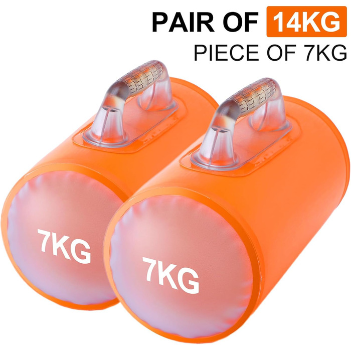 Водні гантелі Deiris: набір для заповнення водою, вага до 14 кг (пара), для силових тренувань та фітнесу