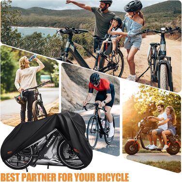 Водонепроникний чохол для велосипеда E-bike 420D Oxford з відбиваючими смугами та пряжками (підходить для велосипедів до 172 см)