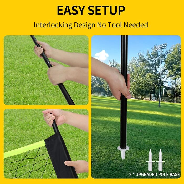 Волейбольний набір для вулиці Schwarz: регульована висота, сумка, розмітка, полегшений монтаж