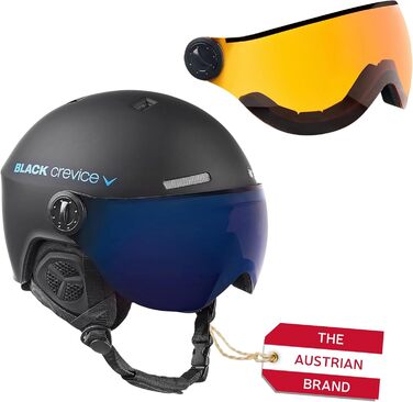 Гірськолижний шолом Black Crevice Arlberg з 2 візорами, S/M (54-57 см), чорний/синій