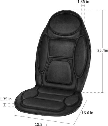 Масажне сидіння Snailax з піною-пам'яттю та підігрівом, масажна подушка з вібрацією для спини та шиї, масажер для спини для дому та офісу, сидіння, подарунок для чоловіків/жінок, чорний